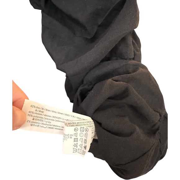 Zara Asymmetrical Black Mini Dress Medium NWT - Picture 7 of 8